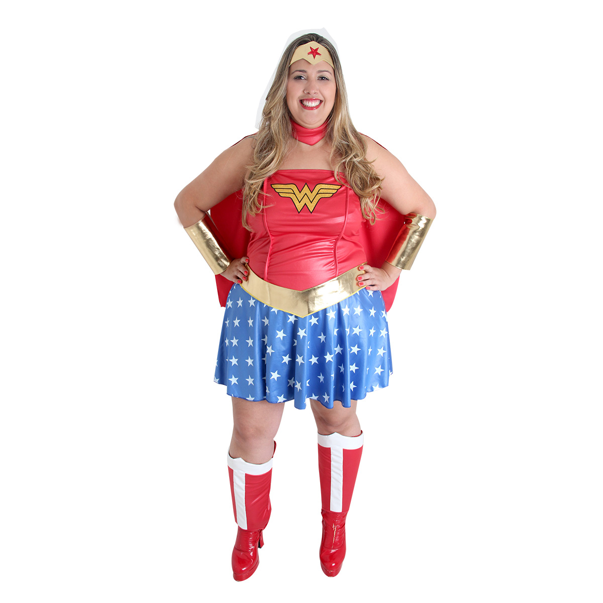 Fantasia Super Girl Vestido com Capa e Acessórios de Perna em Promoção na  Americanas